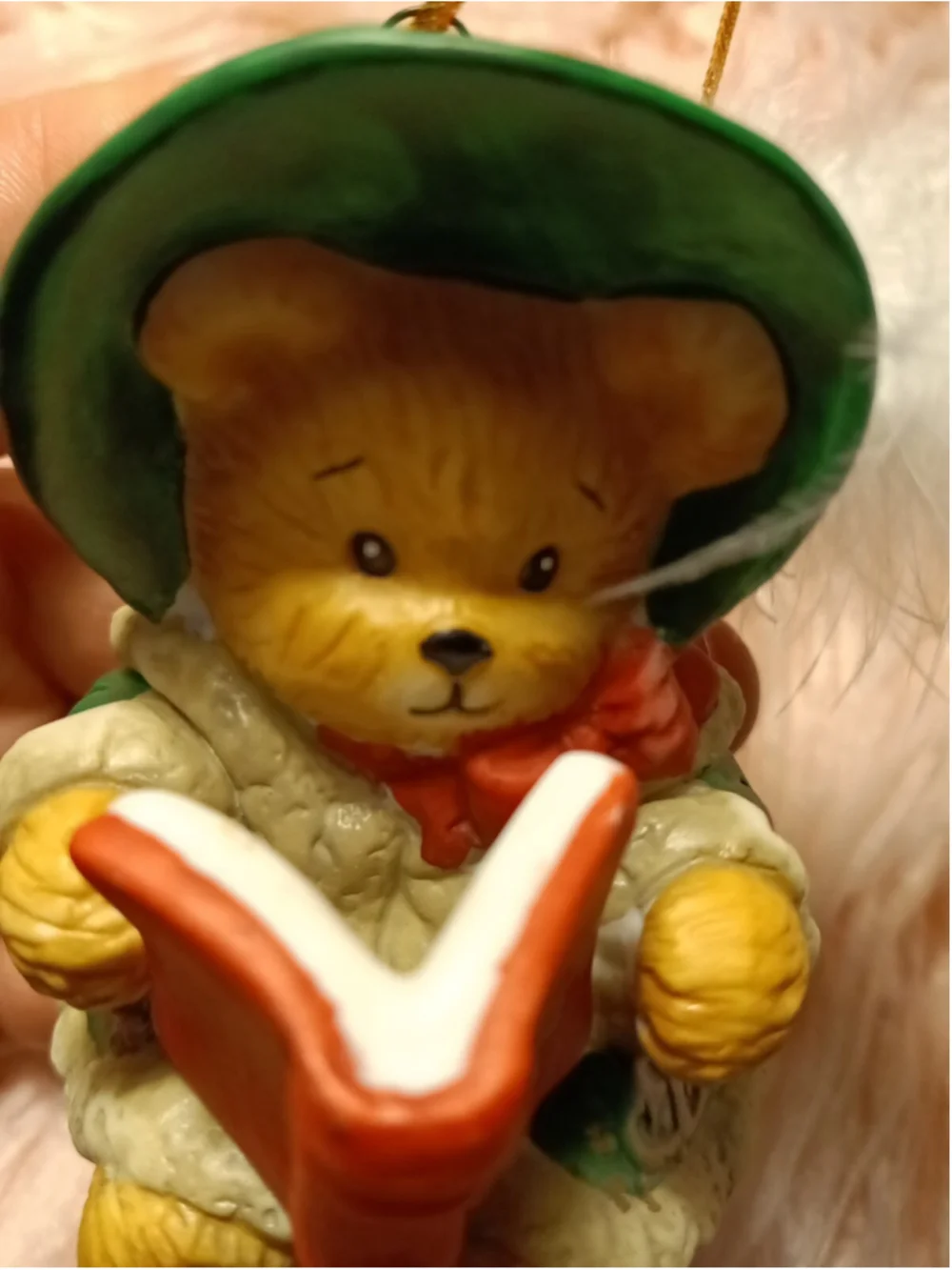 Lucy Rigg Chapeau Noelle Beth a Carol Bear With Song Book by Lucy Rigg Ornament